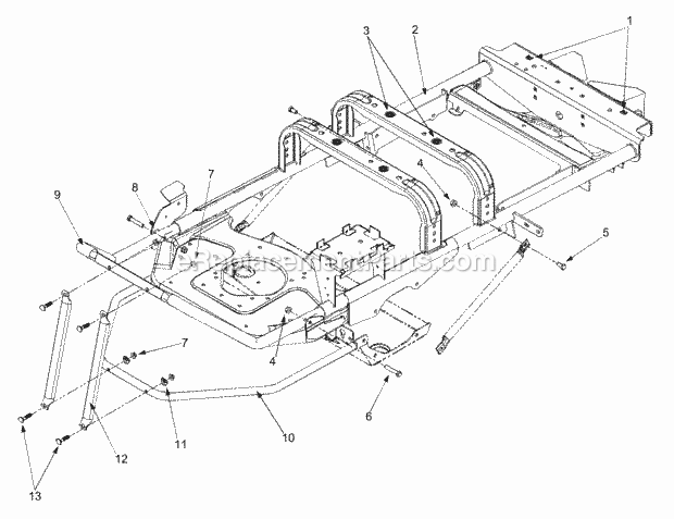 Frame Diagram and Parts List for 365L (53CA1D5K100) (2001) Cub Cadet Lawn Mower
